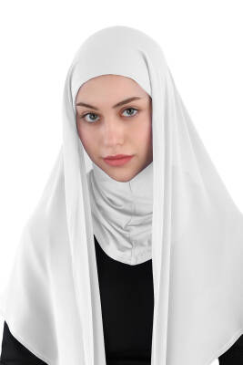 Hijablı Şifon Oval Hazır Eşarp - 6