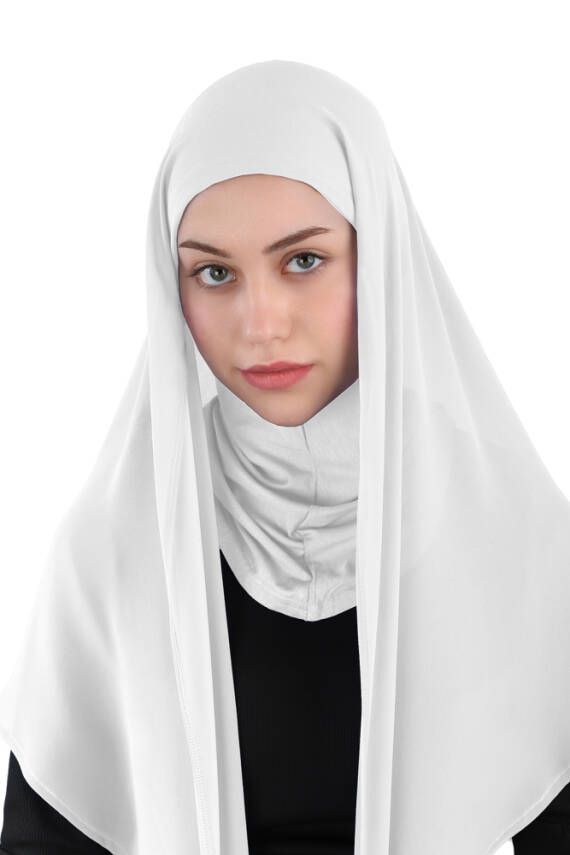 Hijablı Şifon Oval Hazır Eşarp - 6