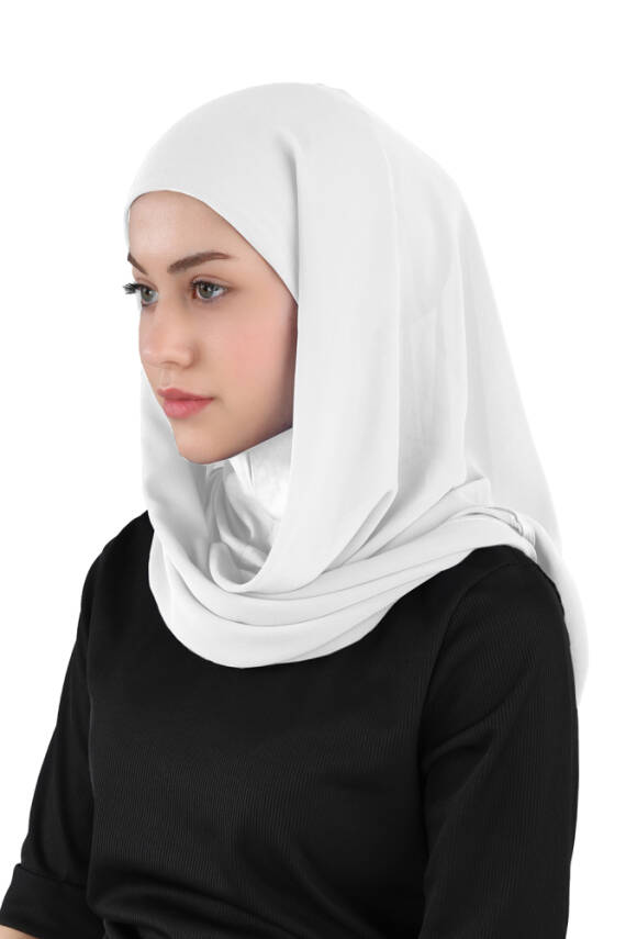Hijablı Şifon Oval Hazır Eşarp - 7