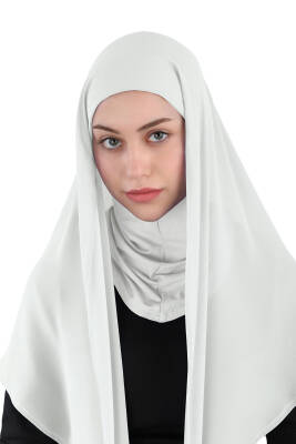 Hijablı Şifon Oval Hazır Eşarp - 14