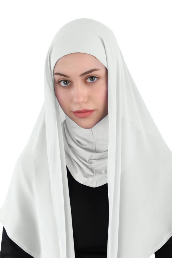 Hijablı Şifon Oval Hazır Eşarp - 14