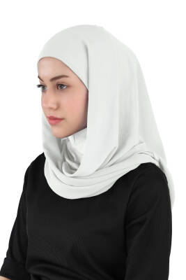 Hijablı Şifon Oval Hazır Eşarp - 15