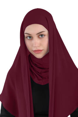 Hijablı Şifon Oval Hazır Eşarp - 18