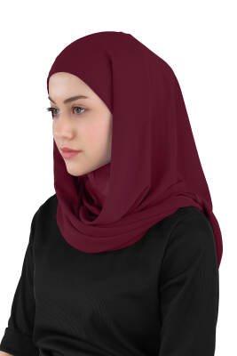 Hijablı Şifon Oval Hazır Eşarp - 19