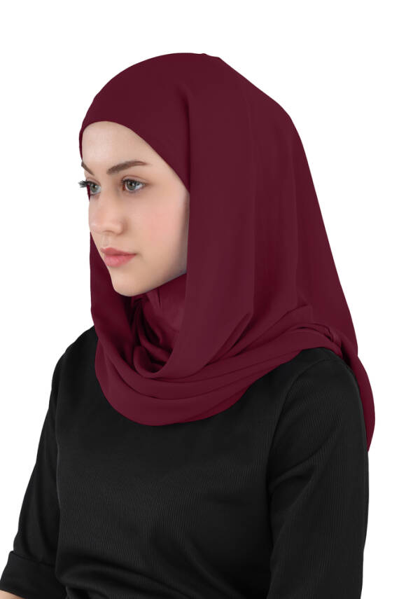 Hijablı Şifon Oval Hazır Eşarp - 19