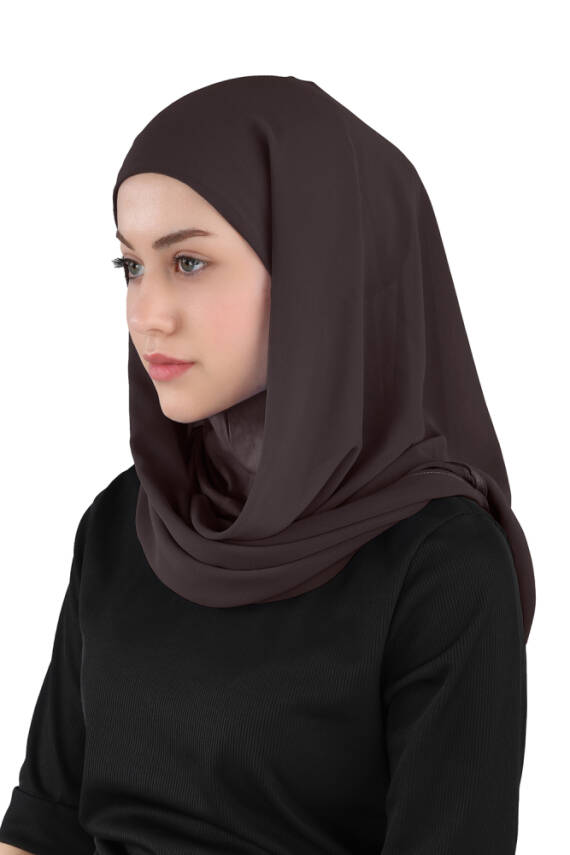 Hijablı Şifon Oval Hazır Eşarp - 23