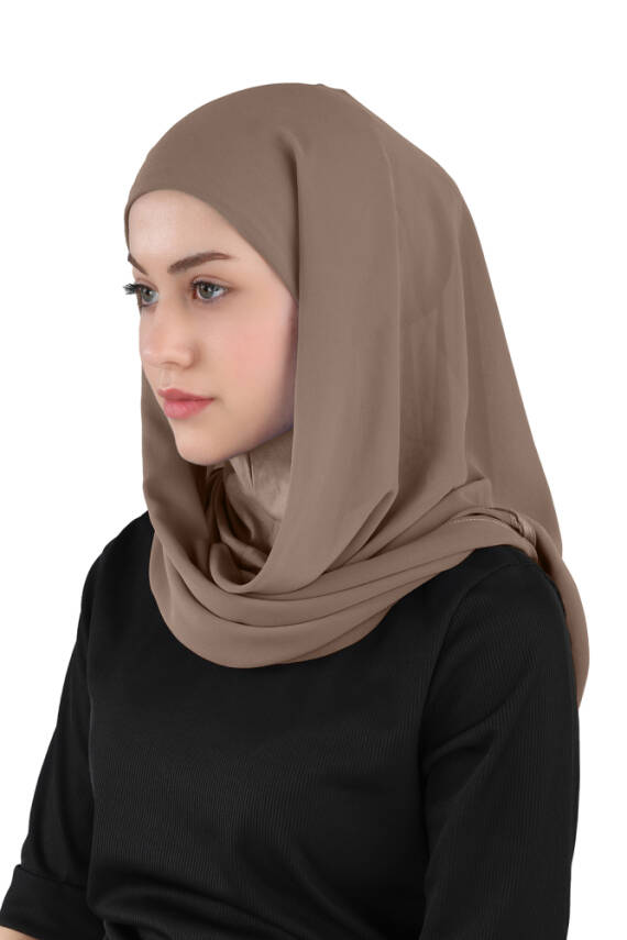 Hijablı Şifon Oval Hazır Eşarp - 27