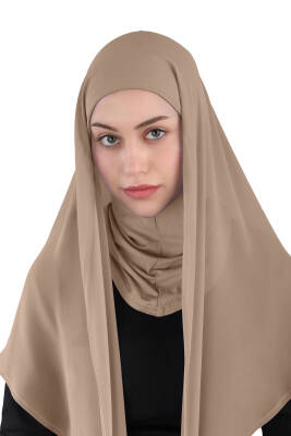 Hijablı Şifon Oval Hazır Eşarp - 36