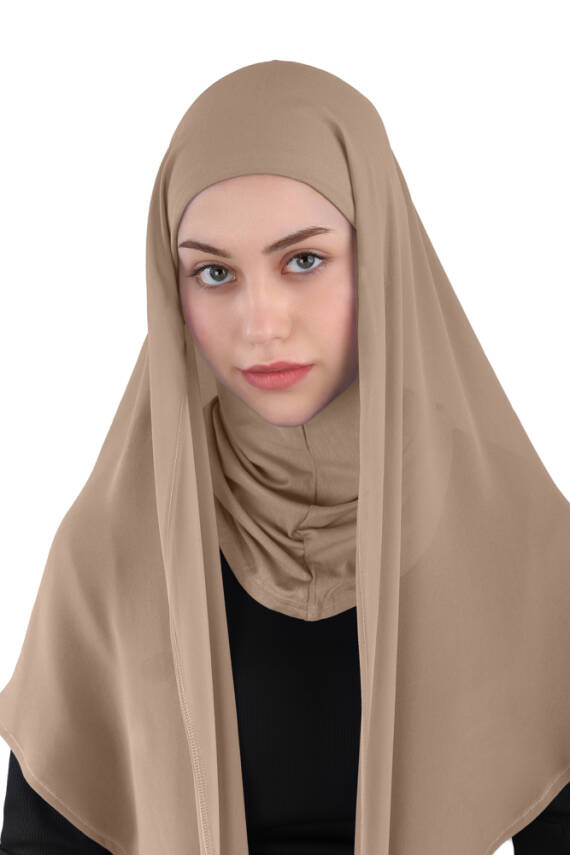 Hijablı Şifon Oval Hazır Eşarp - 36