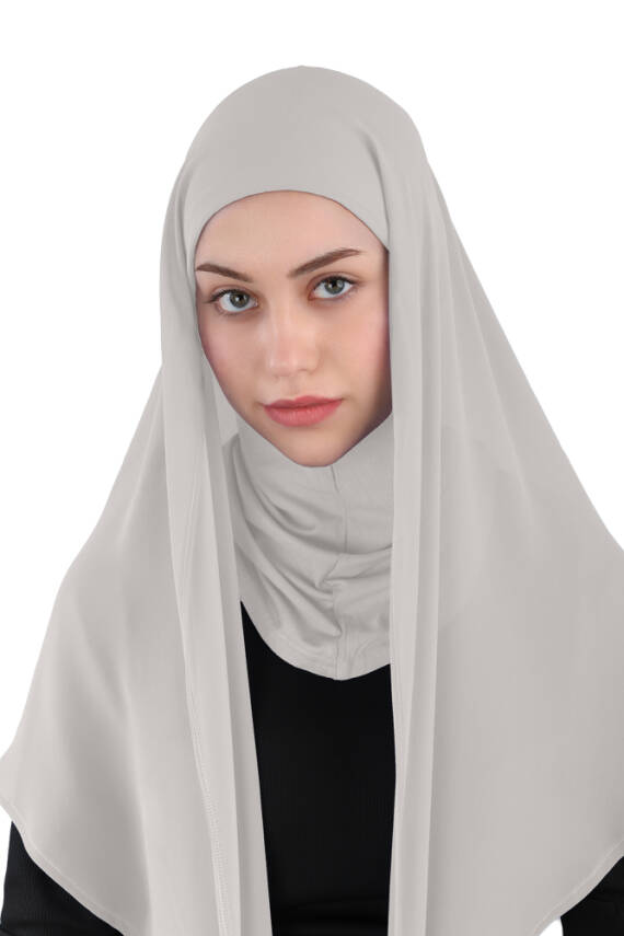 Hijablı Şifon Oval Hazır Eşarp - 45