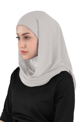 Hijablı Şifon Oval Hazır Eşarp - 46