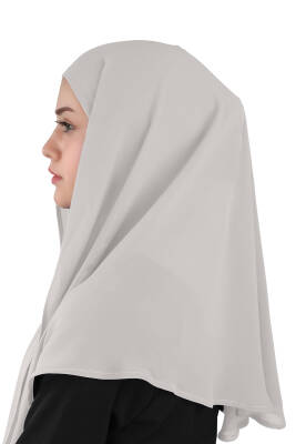 Hijablı Şifon Oval Hazır Eşarp - 48