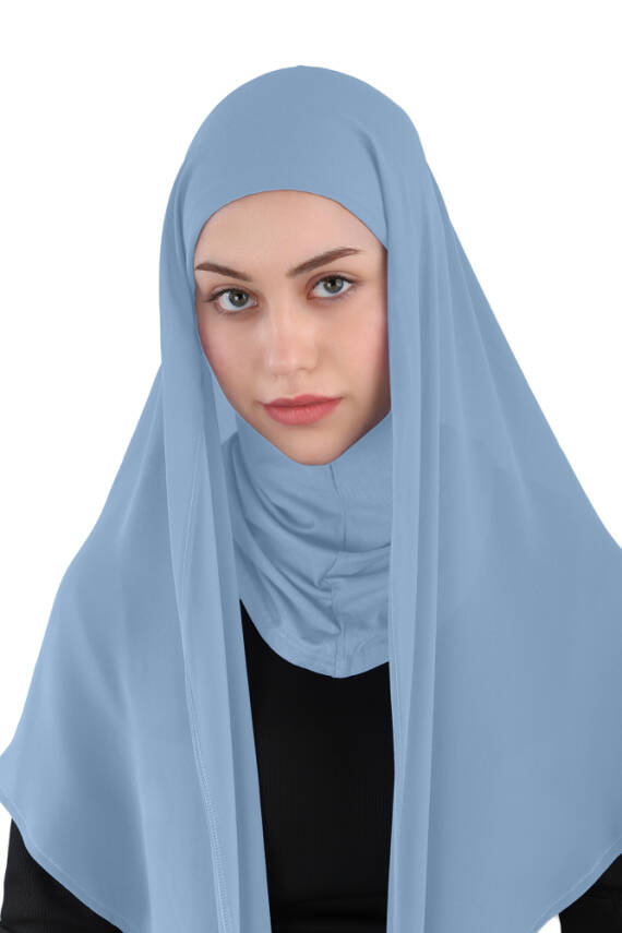 Hijablı Şifon Oval Hazır Eşarp - 49
