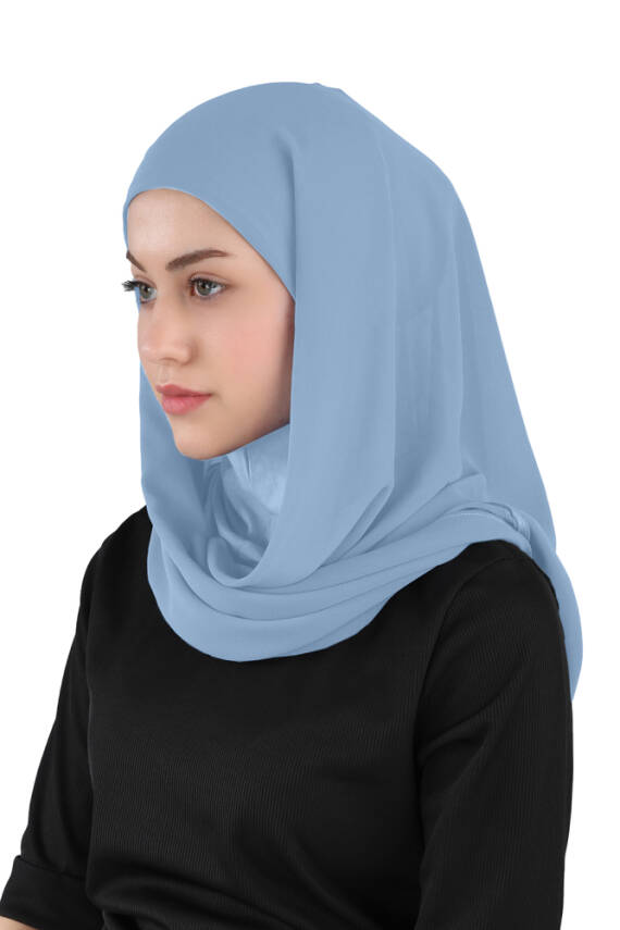 Hijablı Şifon Oval Hazır Eşarp - 50