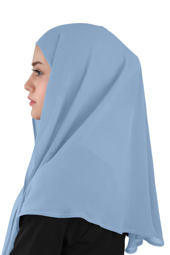 Hijablı Şifon Oval Hazır Eşarp - 52