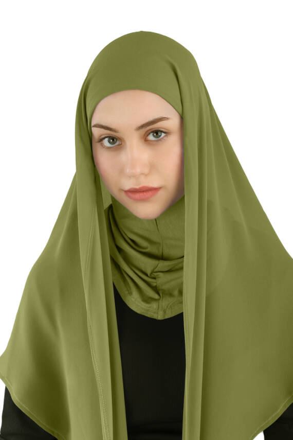 Hijablı Şifon Oval Hazır Eşarp - 57