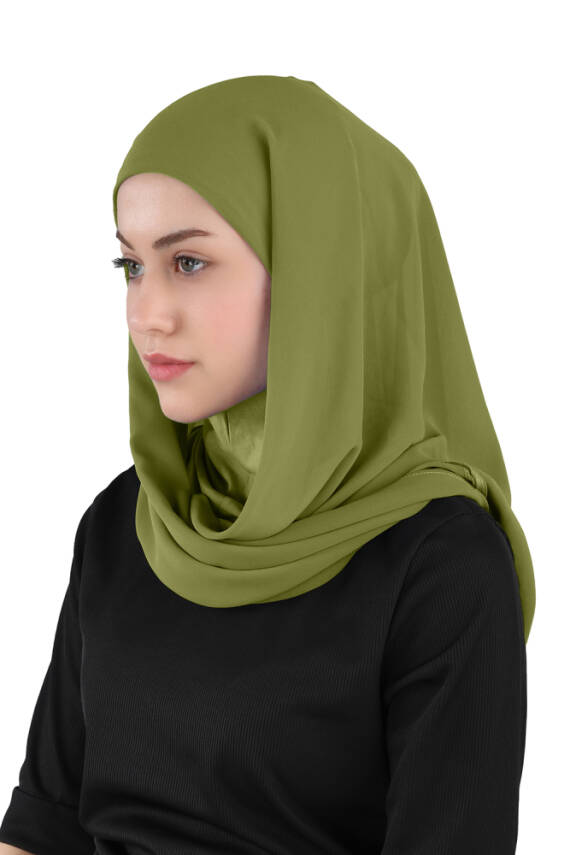 Hijablı Şifon Oval Hazır Eşarp - 58