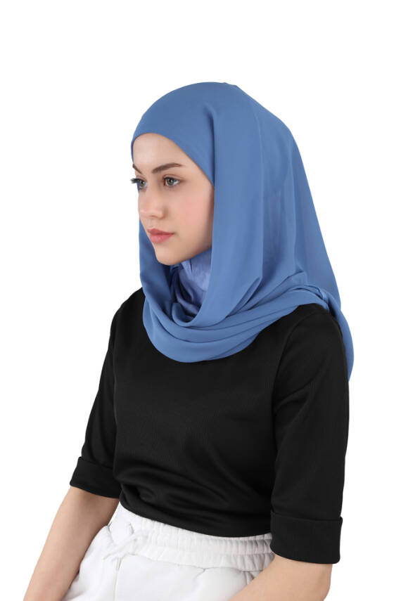 Hijablı Şifon Oval Hazır Eşarp - 62