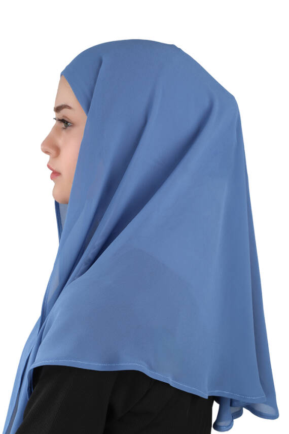 Hijablı Şifon Oval Hazır Eşarp - 64