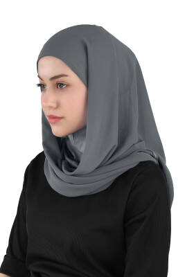 Hijablı Şifon Oval Hazır Eşarp - 66