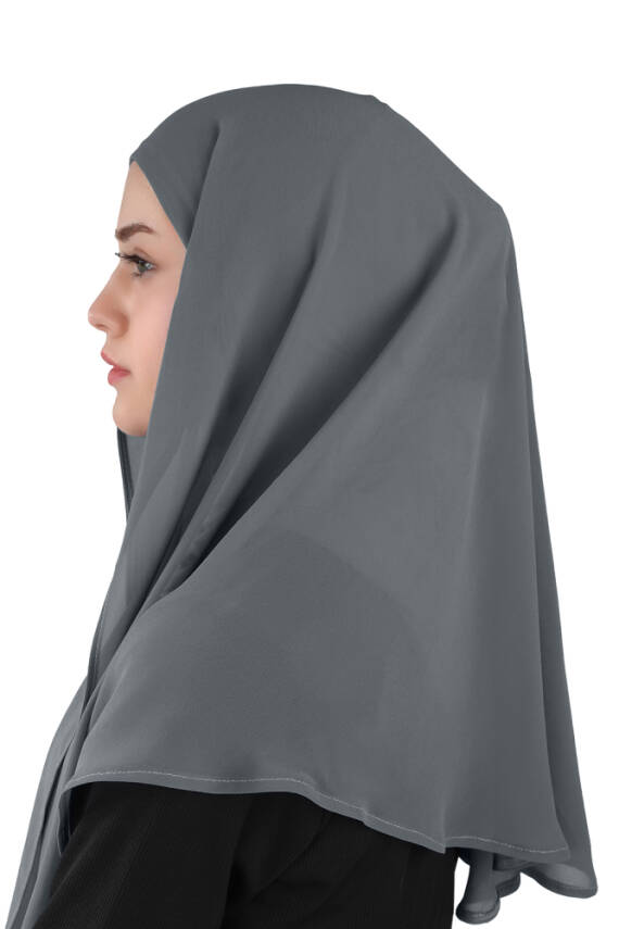 Hijablı Şifon Oval Hazır Eşarp - 68