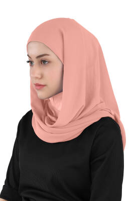 Hijablı Şifon Oval Hazır Eşarp - 74