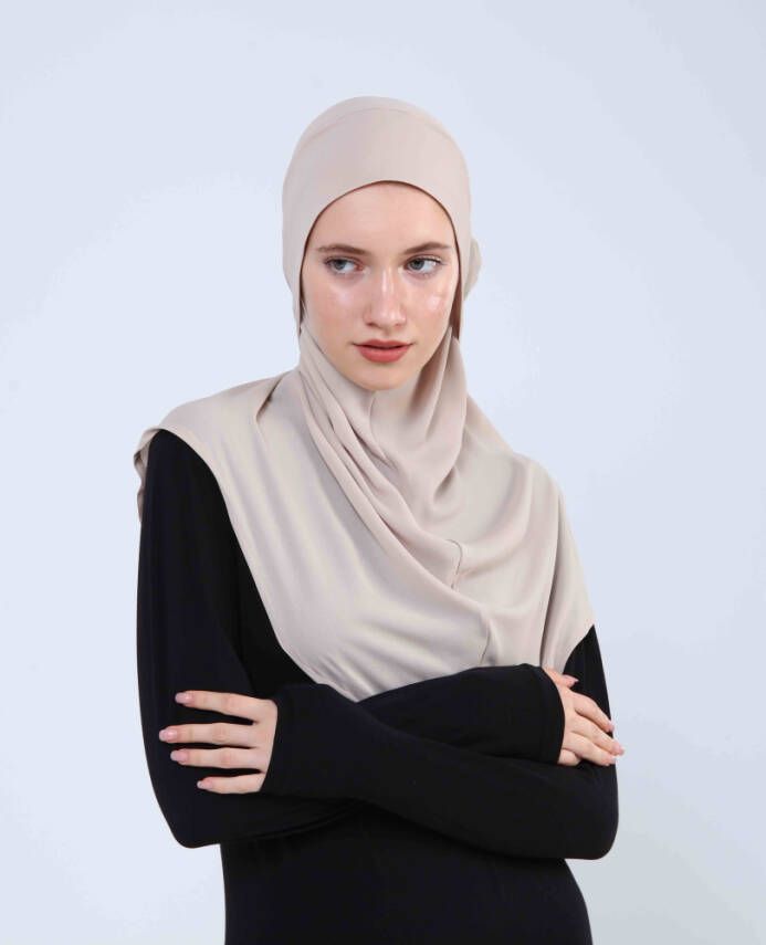 Krep Bağlamalı Kemerli Türban - 57