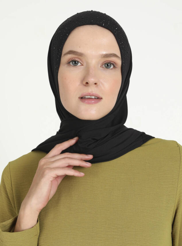Micro Taşlı Scarfs Hijab - 2