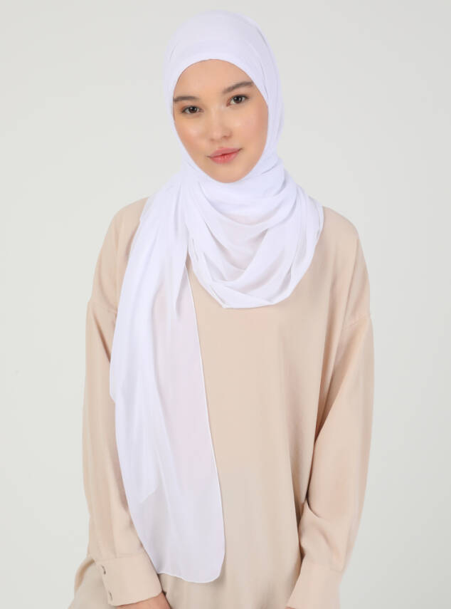 Premium Hijablı Şifon Kumaş Şal - 9