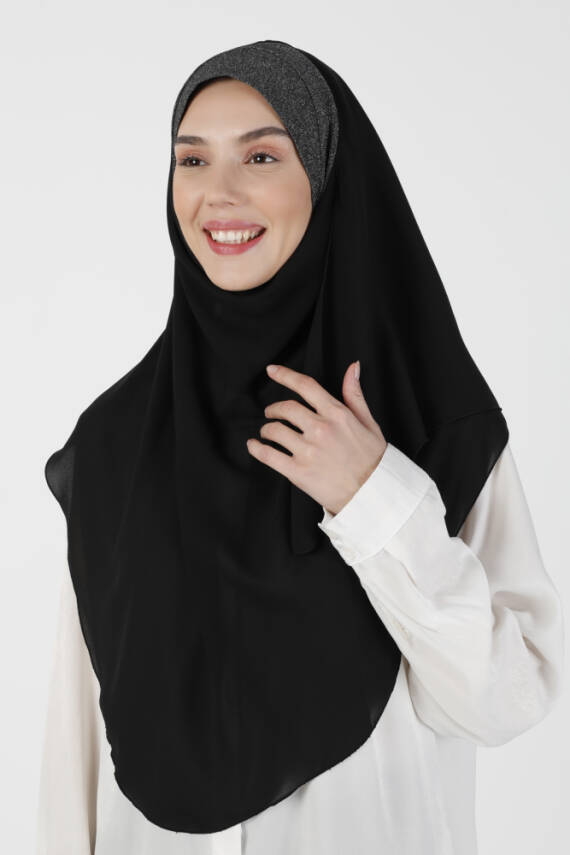 Simli Kumaş Krep Rahat Türban - 3