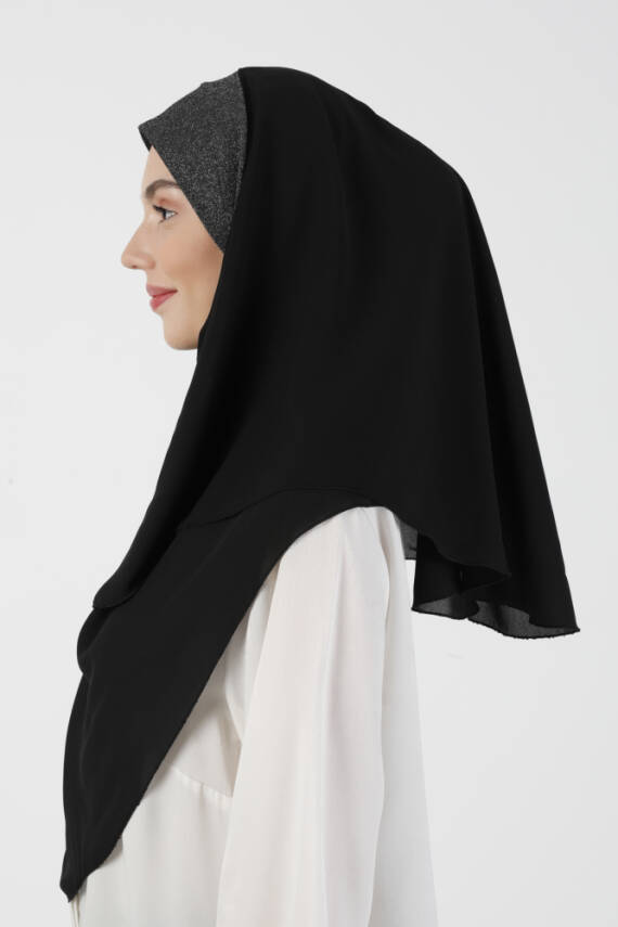 Simli Kumaş Krep Rahat Türban - 4