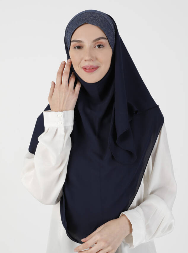 Simli Kumaş Krep Rahat Türban - 6