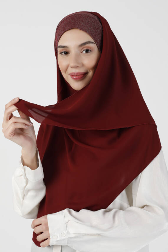 Simli Kumaş Krep Rahat Türban - 15