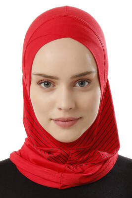 Zikzak Çizgili Spor Çapraz Bone - 61